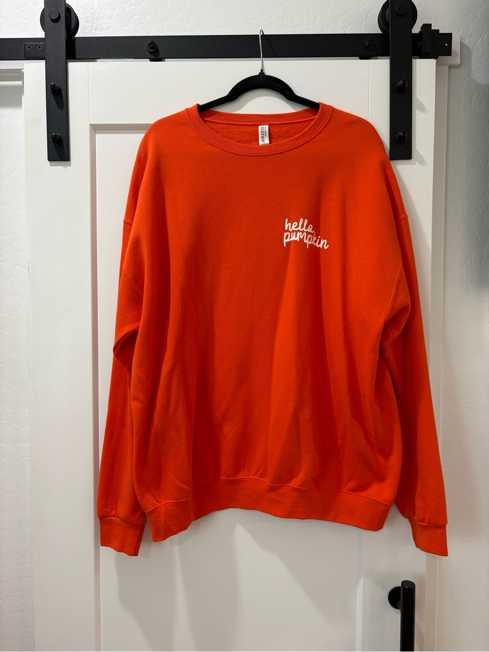 Jerzees Orange "hello pumpkin" Crewneck Sweatshirt